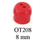Grason OT Series TEOAE Eartips - Twin-Holed, 8mm, Red (100 / pk)